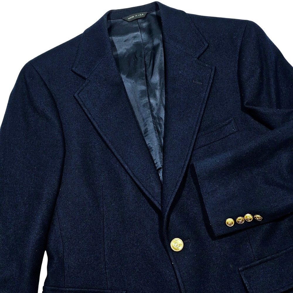 Polo University Ralph Lauren Blazer Mens 38S Navy Wool Gold Ivy Preppy Academia